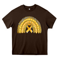 Chocolate Brown childhood cancer awareness rainbow (1) Heavy Core Tee - Jasminsmagicworld
