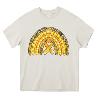 Cream childhood cancer awareness rainbow (1) Heavy Core Tee - Jasminsmagicworld