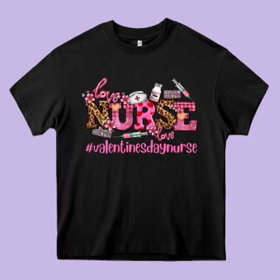 Nurse With Valentines Day Element Heavy Core Tee Designed By Adodesignshop