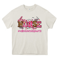 Cream nurse with valentines day element Heavy Core Tee - AdoDesignShop