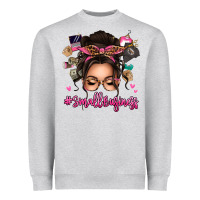 Heather Grey Small business messy bun Heavyweight Sweatshirt - texasbilliewilder