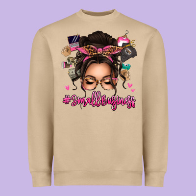 Small Business Messy Bun Heavyweight Sweatshirt Designed By Texasbilliewilder