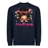 Navy Small business messy bun Heavyweight Sweatshirt - texasbilliewilder