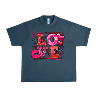 Midnight Navy Love Valentine's Day leopard frame Urban Heavy Tee - LillyAllenDesigns