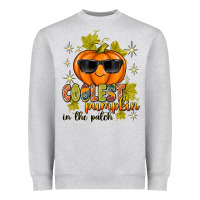 Heather Grey Coolest Pumpkin In The Patch Heavyweight Sweatshirt - texasbilliewilder