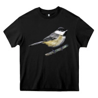 Black Black Capped Chickadee Heavy Core Tee - LillyAllenDesigns