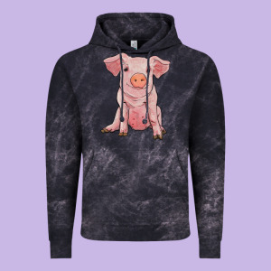 Sitting Pig Vintage Hoodie Designed By Ranaportraitstore