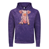 Cloud Purple sitting pig Vintage Hoodie - RanaPortraitStore