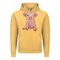 Vintage Mustard sitting pig Vintage Hoodie - RanaPortraitStore