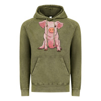Vintage Olive sitting pig Vintage Hoodie - RanaPortraitStore
