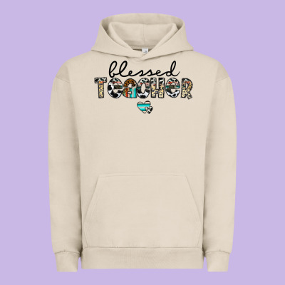 Blessed Teacher Urban Hoodie Designed By Cowhidedigitalart