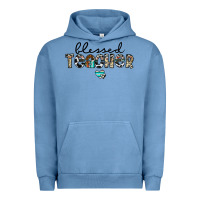 Pigment Pebble Blue blessed teacher Urban Hoodie - CowhideDigitalArt