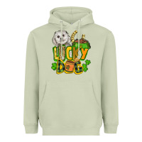 Matcha lucky dog St. Patrick's Heavyweight Hoodie - FaDigitalArtStudio