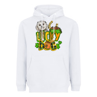 White lucky dog St. Patrick's Heavyweight Hoodie - FaDigitalArtStudio