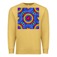 Antique Gold Pride lgbtq hearts and peace symbol seamless patte Premium Sweatshirt - BundleAndBundleShop