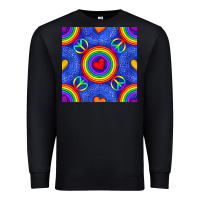 Black Pride lgbtq hearts and peace symbol seamless patte Premium Sweatshirt - BundleAndBundleShop