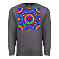Charcoal Heather Pride lgbtq hearts and peace symbol seamless patte Premium Sweatshirt - BundleAndBundleShop