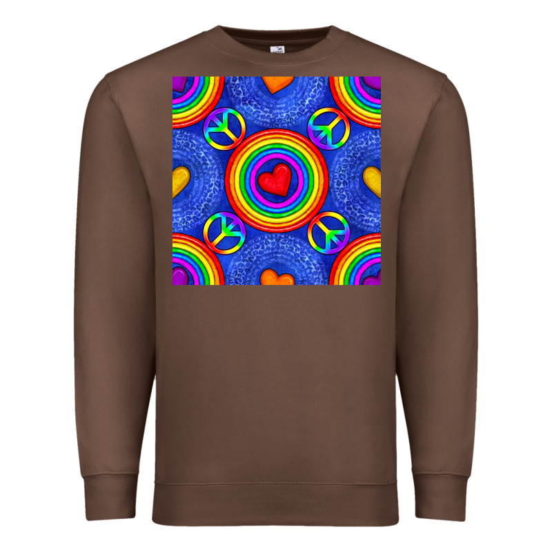 Pride Lgbtq Hearts And Peace Symbol Seamless Patte Premium Sweatshirt by BundleAndBundleShop | Teevron