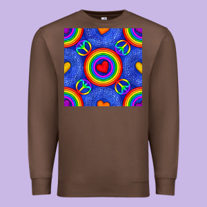 Pride Lgbtq Hearts And Peace Symbol Seamless Patte Premium Sweatshirt Designed By Bundleandbundleshop