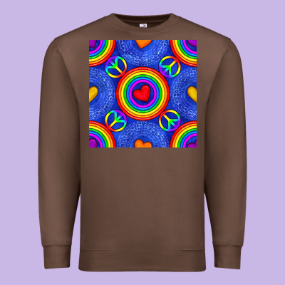 Pride Lgbtq Hearts And Peace Symbol Seamless Patte Premium Sweatshirt Designed By Bundleandbundleshop
