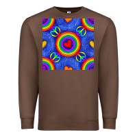 Chestnut Pride lgbtq hearts and peace symbol seamless patte Premium Sweatshirt - BundleAndBundleShop