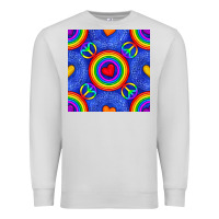 Dove Grey Pride lgbtq hearts and peace symbol seamless patte Premium Sweatshirt - BundleAndBundleShop