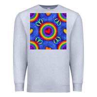 Heather Grey Pride lgbtq hearts and peace symbol seamless patte Premium Sweatshirt - BundleAndBundleShop