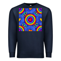Navy Pride lgbtq hearts and peace symbol seamless patte Premium Sweatshirt - BundleAndBundleShop