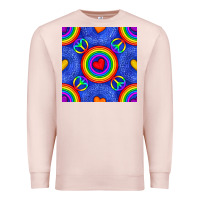 Pale Pink Pride lgbtq hearts and peace symbol seamless patte Premium Sweatshirt - BundleAndBundleShop