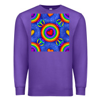Purple Pride lgbtq hearts and peace symbol seamless patte Premium Sweatshirt - BundleAndBundleShop