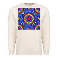 Sandshell Pride lgbtq hearts and peace symbol seamless patte Premium Sweatshirt - BundleAndBundleShop