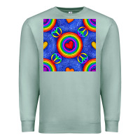 Seafoam Pride lgbtq hearts and peace symbol seamless patte Premium Sweatshirt - BundleAndBundleShop