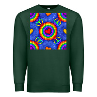 Sports Green Pride lgbtq hearts and peace symbol seamless patte Premium Sweatshirt - BundleAndBundleShop