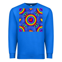 True Royal Pride lgbtq hearts and peace symbol seamless patte Premium Sweatshirt - BundleAndBundleShop