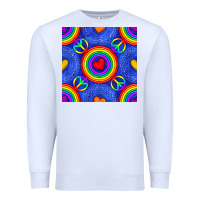 White Pride lgbtq hearts and peace symbol seamless patte Premium Sweatshirt - BundleAndBundleShop