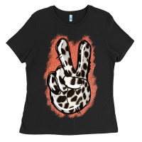 Black Dalmatians Skin Peace Sign Ladies Tee - Jasminsmagicworld