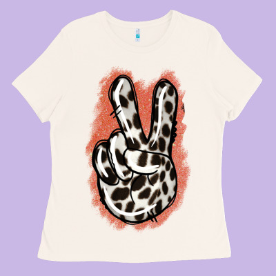 Dalmatians Skin Peace Sign Ladies Tee Designed By Jasminsmagicworld