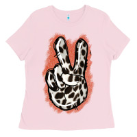 Bubblegum Pink Dalmatians Skin Peace Sign Ladies Tee - Jasminsmagicworld