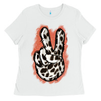 White Dalmatians Skin Peace Sign Ladies Tee - Jasminsmagicworld
