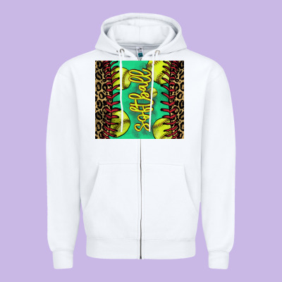 Softball Leopard Tumbler Zipper Hoodie Designed By Howdyjamesfarm