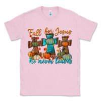Bubblegum Pink fall for jesus he never leaves Classic Tee - BundleAndBundleShop