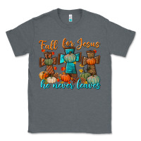 Charcoal Heather fall for jesus he never leaves Classic Tee - BundleAndBundleShop