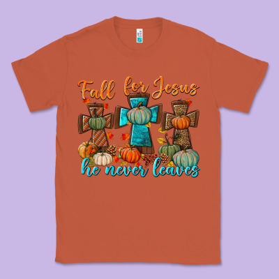 Fall For Jesus He Never Leaves Classic Tee Designed By Bundleandbundleshop