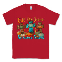 Red fall for jesus he never leaves Classic Tee - BundleAndBundleShop
