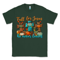 Sports Green fall for jesus he never leaves Classic Tee - BundleAndBundleShop