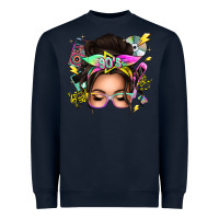 Navy 90s messy bun Heavyweight Sweatshirt - texasbilliewilder