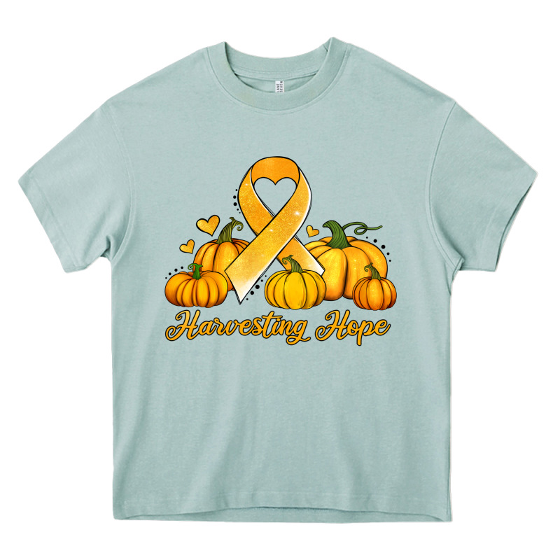 Childhood Cancer Awareness Month Harvesting Hope Heavy Core Tee by Jasminsmagicworld | Teevron