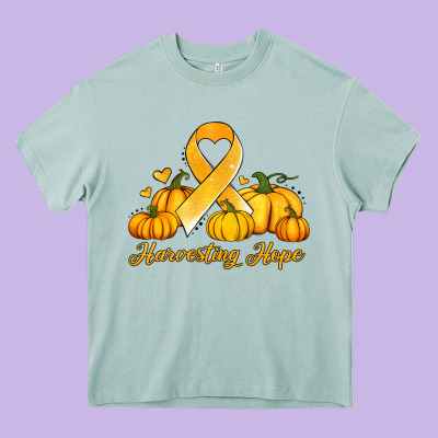 Childhood Cancer Awareness Month Harvesting Hope Heavy Core Tee Designed By Jasminsmagicworld