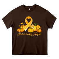 Chocolate Brown childhood cancer awareness month harvesting hope Heavy Core Tee - Jasminsmagicworld