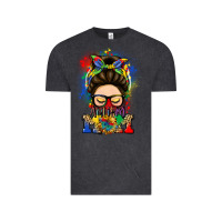 Vintage Black autism mom messy bun Vintage Tee - LillyAllenDesigns
